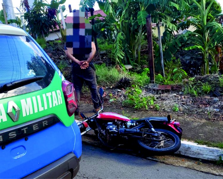 Equipe de Ouro Verde apreende  motocicleta com  indícios de adulteração em sinal identificador