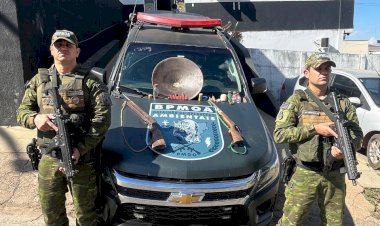 Operação do Batalhão Ambiental apreende  2 armas de fogo e diversos petrechos típicos de mineração em garimpo ilegal, em Niquelândia