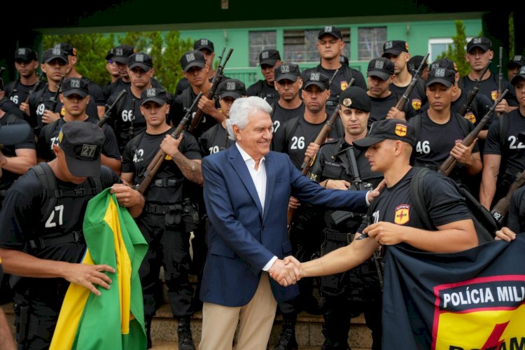 Caiado recebe nova turma da Rotam e reitera postura de combate à criminalidade